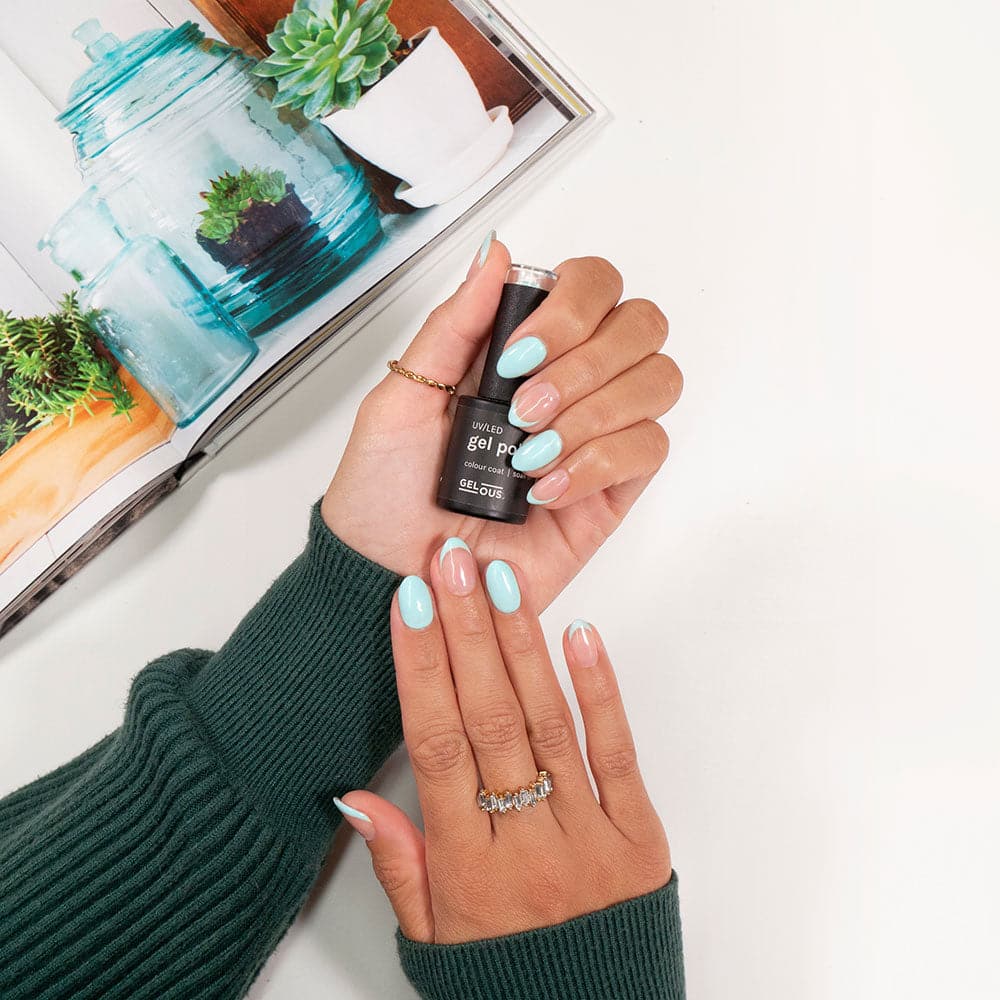 Gelous Tiffany Blues gel nail polish - photographed in Australia on model