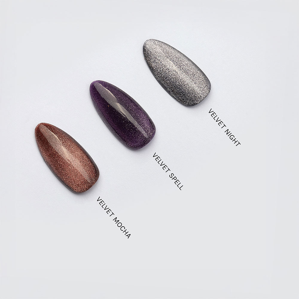 Gelous Velvet Spell gel nail polish comparison - photographed in Australia