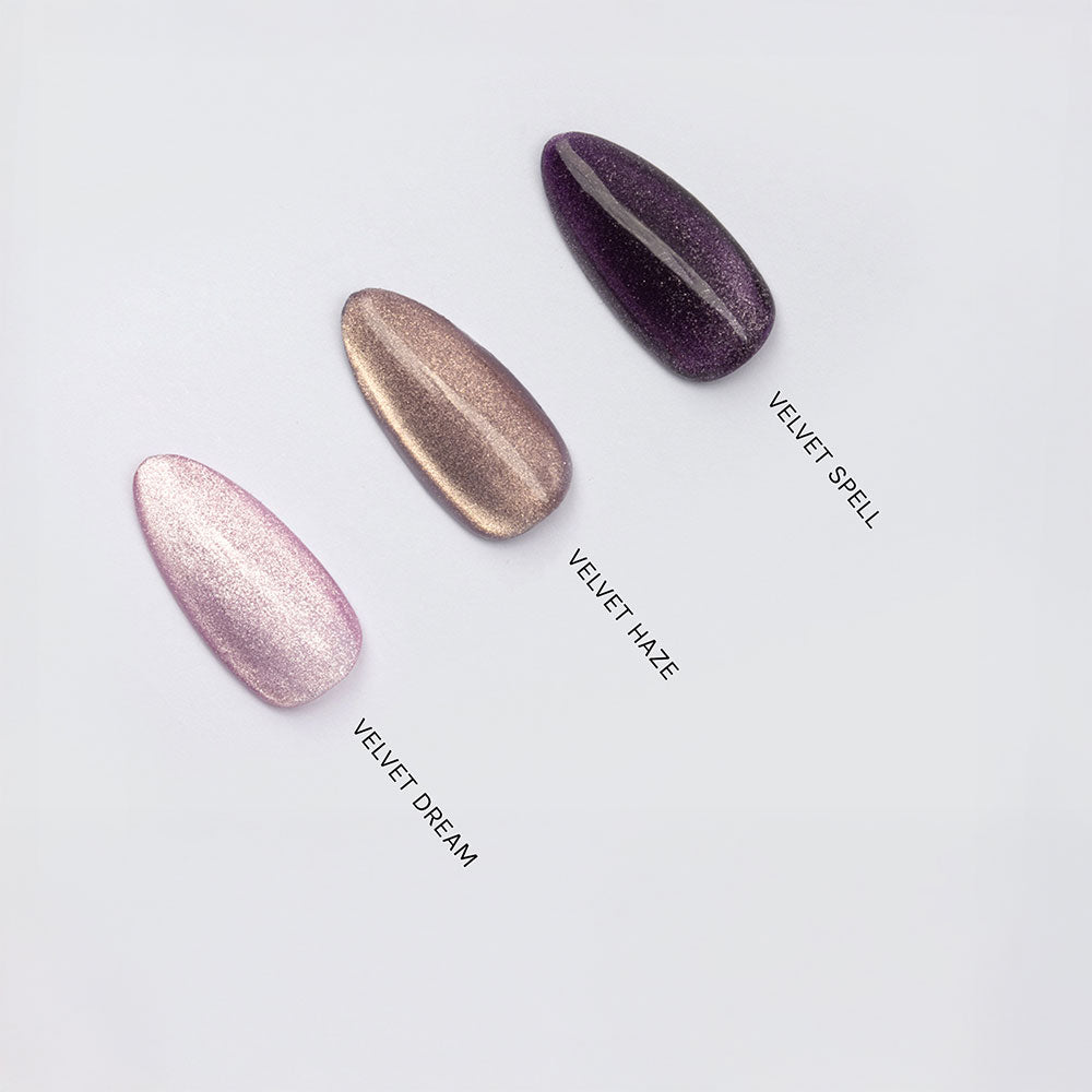 Gelous Velvet Spell gel nail polish comparison - photographed in Australia