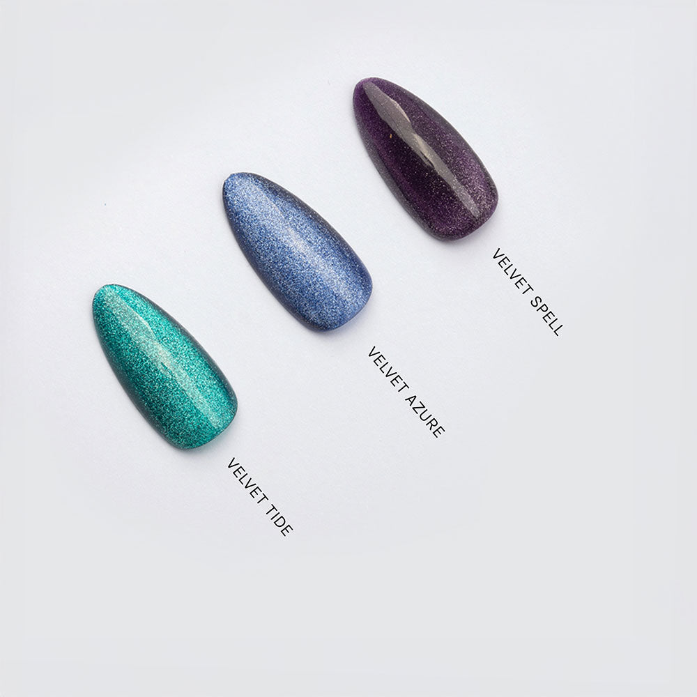 Gelous Velvet Tide gel nail polish comparison - photographed in Australia