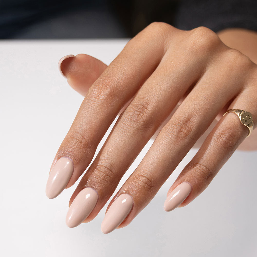 Gelous Vanilla Latte gel nail polish - photographed in New Zealand on model