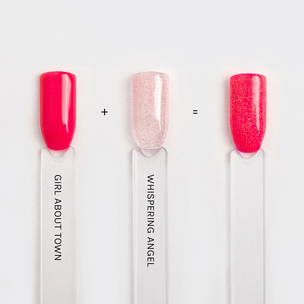 Gelous Whispering Angel & Girl About Town layered gel nail polish swatches - photographed in Australia