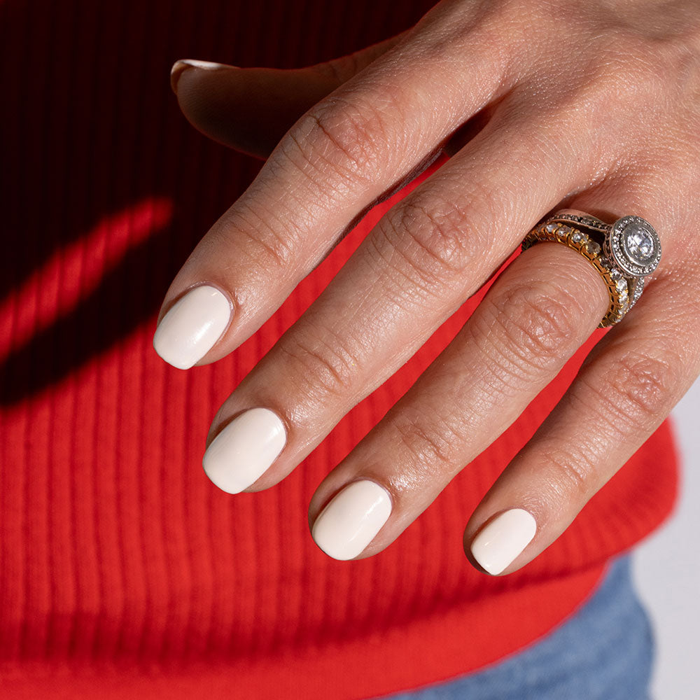 Gelous Walking on Eggshells gel nail polish swatch - photographed in Australia