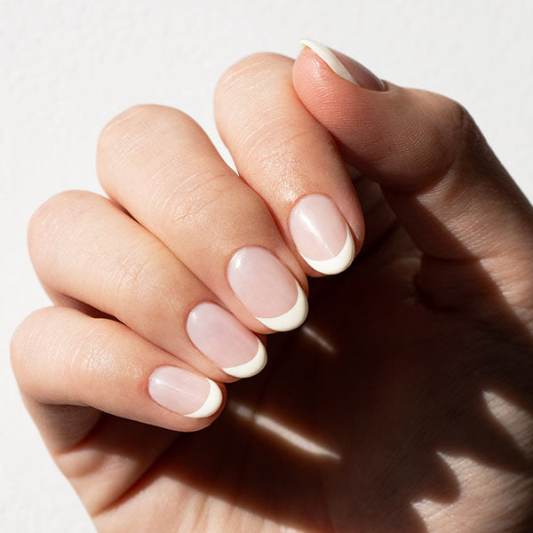 Classic French nail tips - photographed in Australia on model