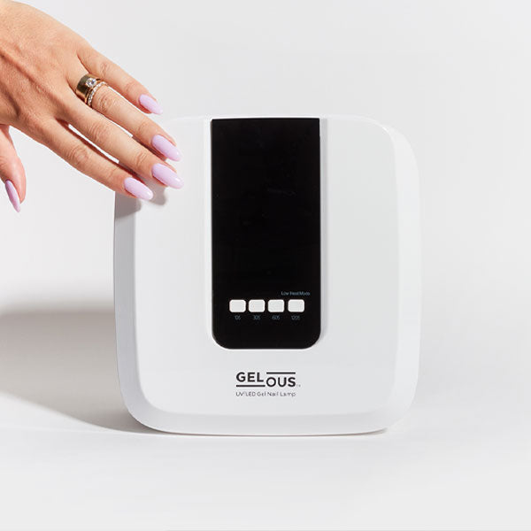 Pillow Gel Nail Polish and Rechargeable Gel Nail Lamp - photographed in Australia on model
