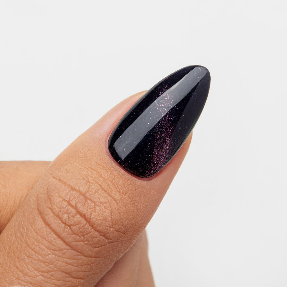 Gelous Fantasy Fairy Tale gel nail polish swatch on Black Out - photographed in Australia