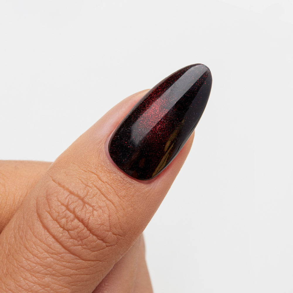 Gelous Fantasy Romance gel nail polish swatch on Black Out - photographed in Australia