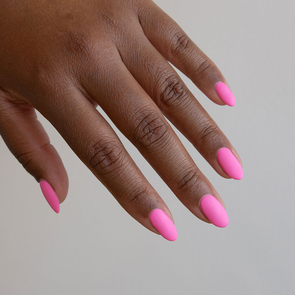 Gelous Imperfect Matte Top Coat gel nail polish on model - photographed in Australia