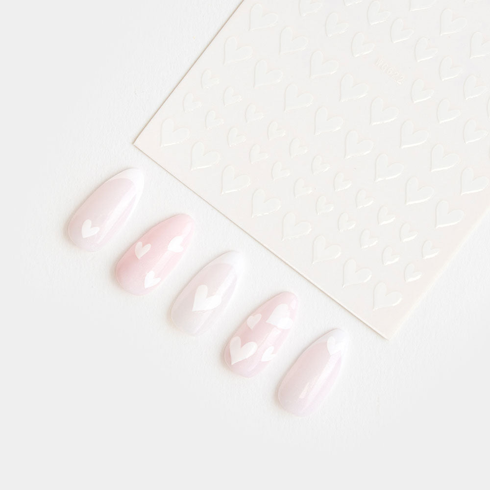 Gelous White Hearts Nail Art Stickers product photo - photographed in Australia