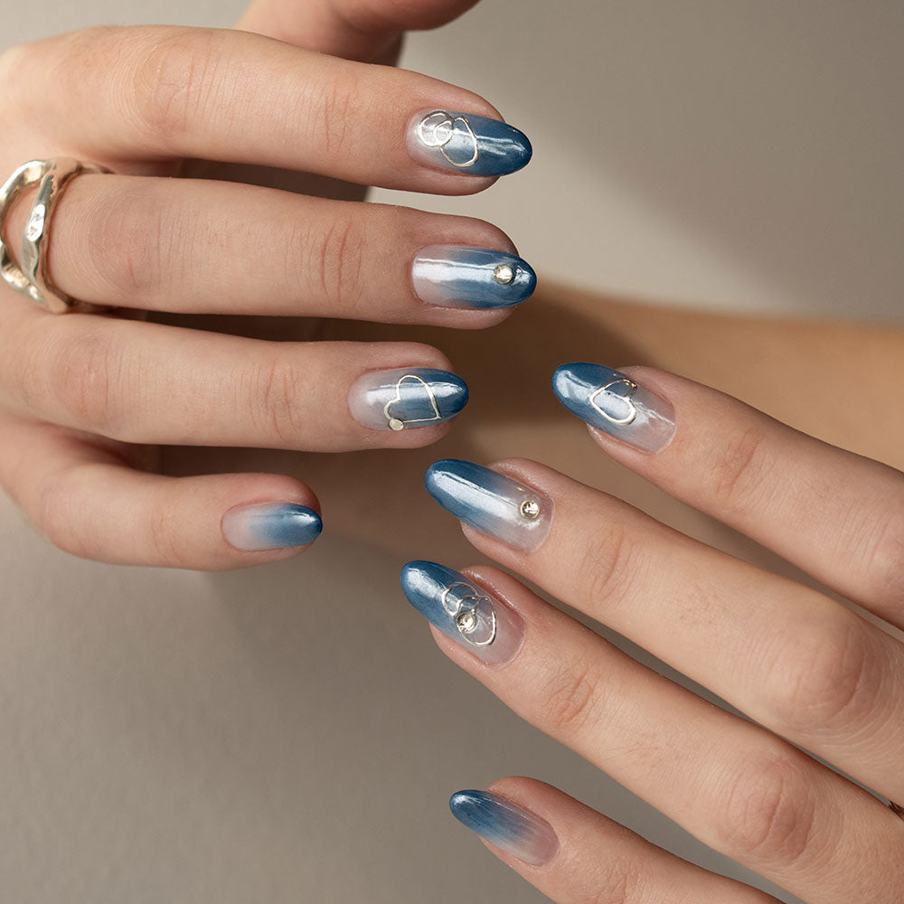 Gelous Silver Shapes Nail Art Stickers product photo - photographed in Australia on model