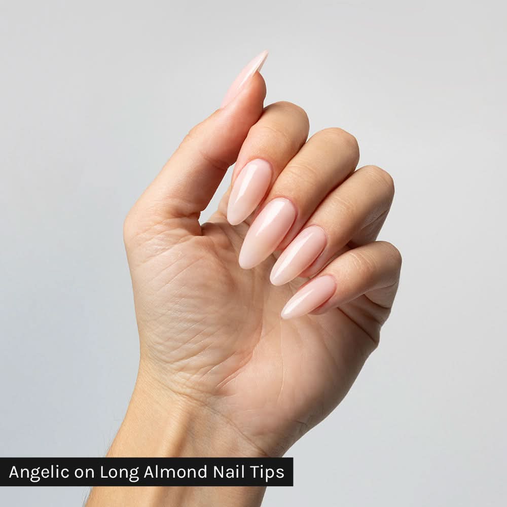 Gelous Long Almond Nail Tips - photographed in Australia on model