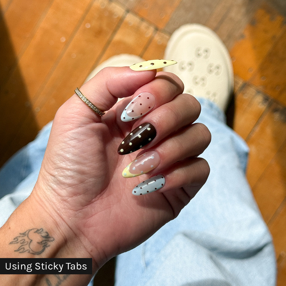 Gelous Long Almond Nail Tips - photographed in Australia on model