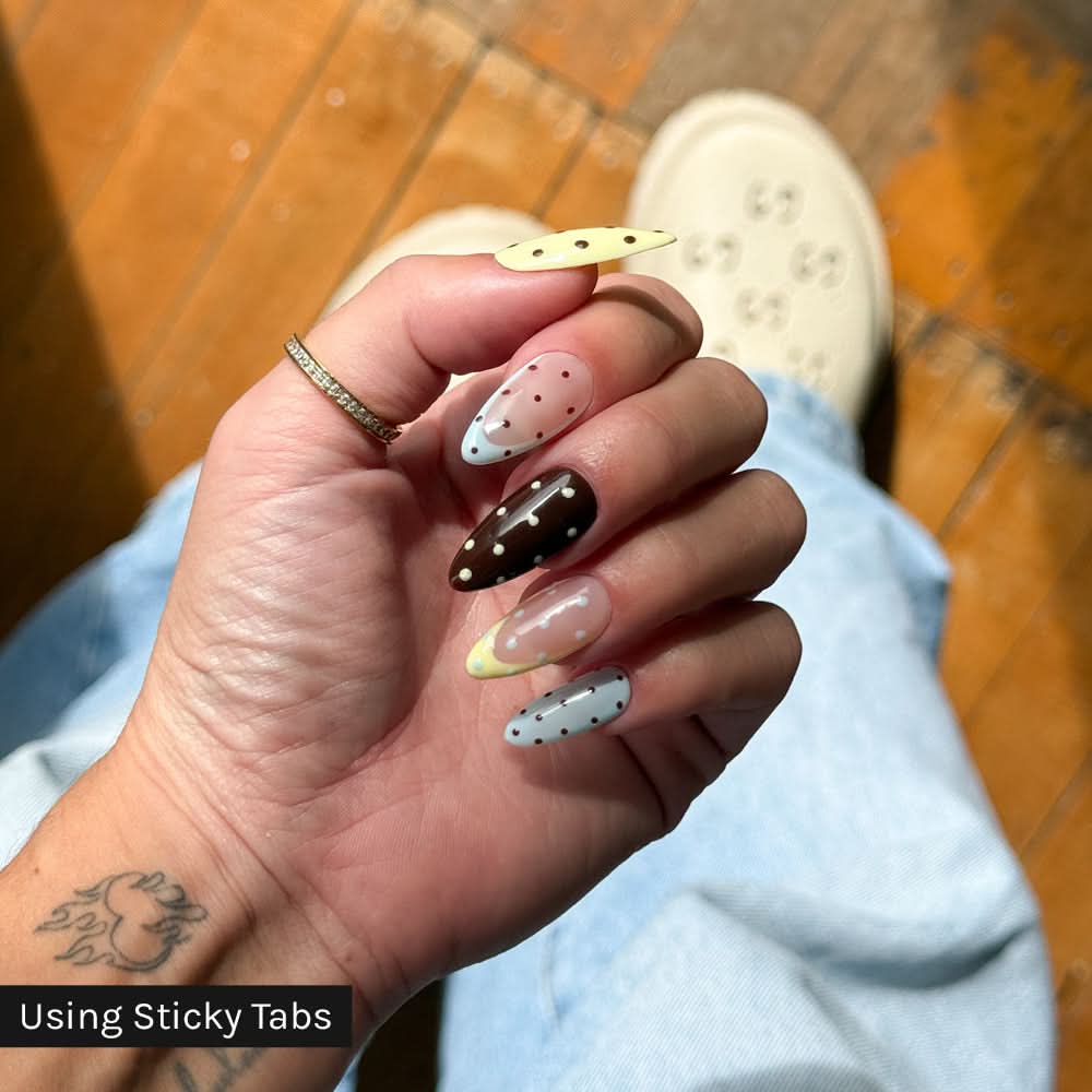 Gelous Long Almond Nail Tips - photographed in Australia on model