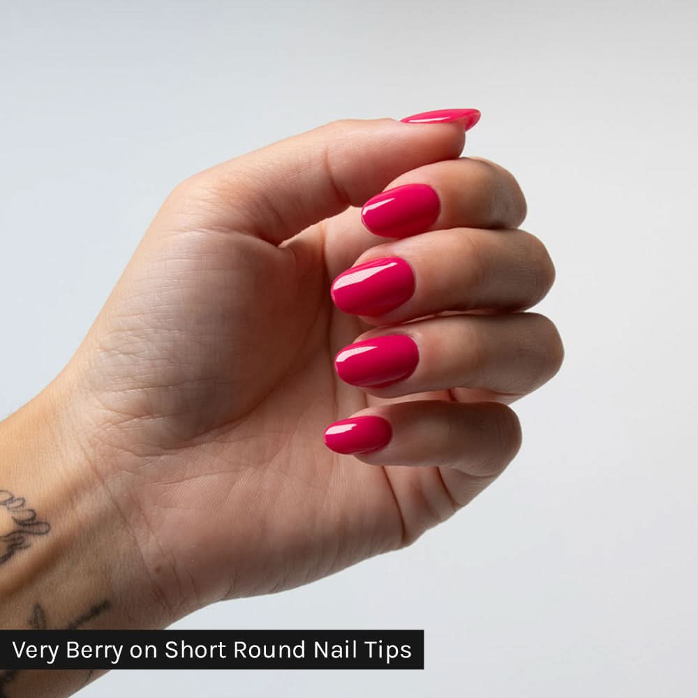 Gelous Short Round Nail Tips - photographed in Australia on model