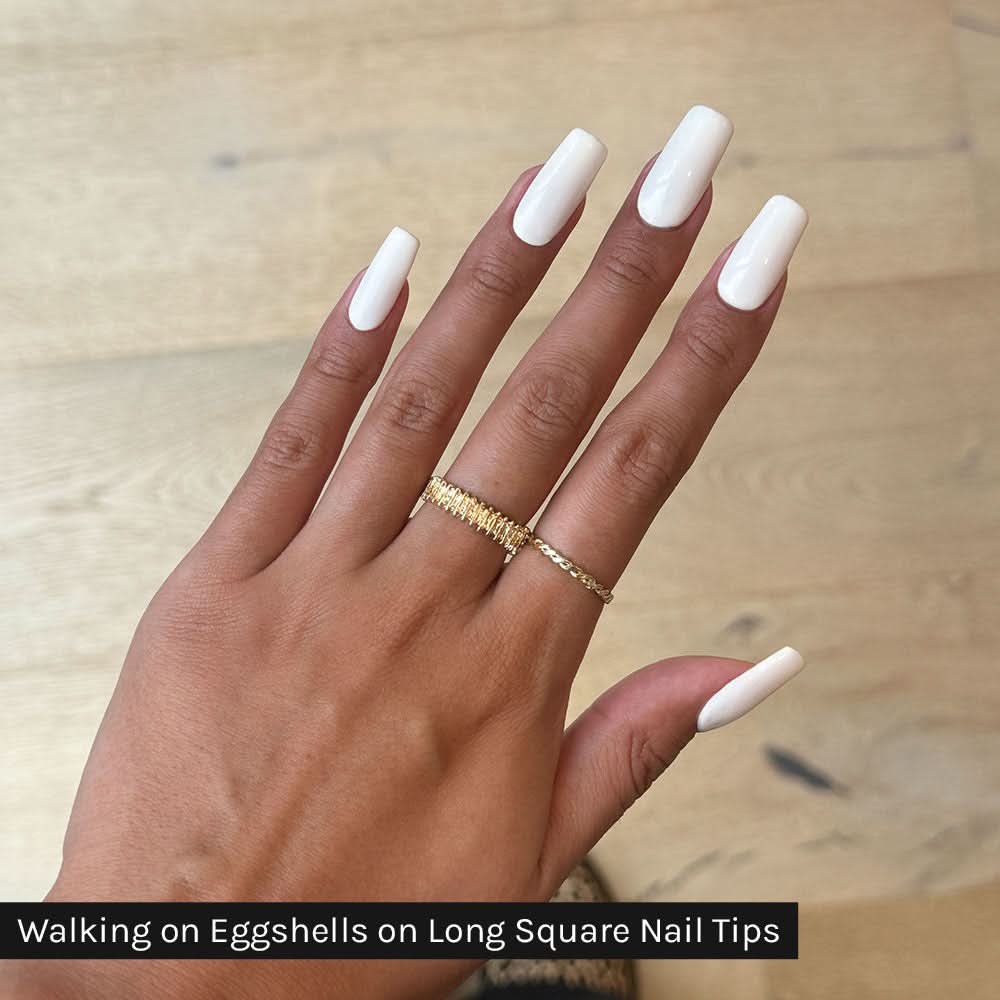 Gelous Long Square Nail Tips - photographed in Australia on model