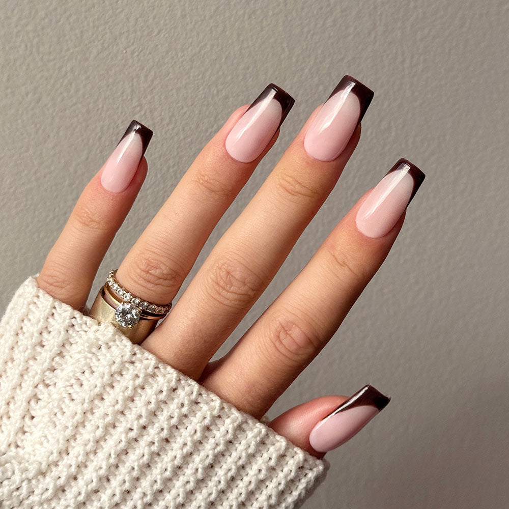 Gelous Long Square Nail Tips - photographed in Australia on model