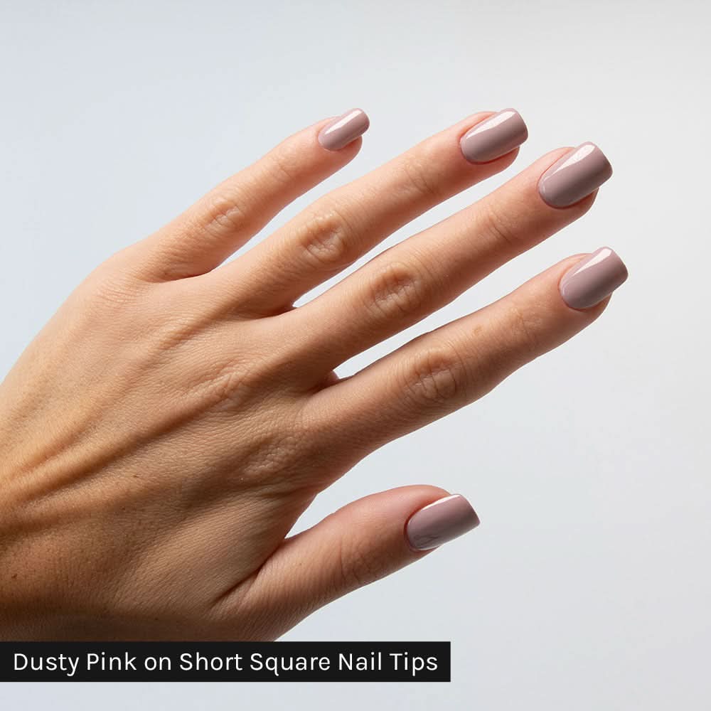 Gelous Short Square Nail Tips - photographed in Australia on model