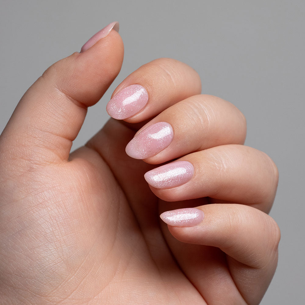 Gelous Shimmer Top Coat gel nail polish swatch - photographed in Australia