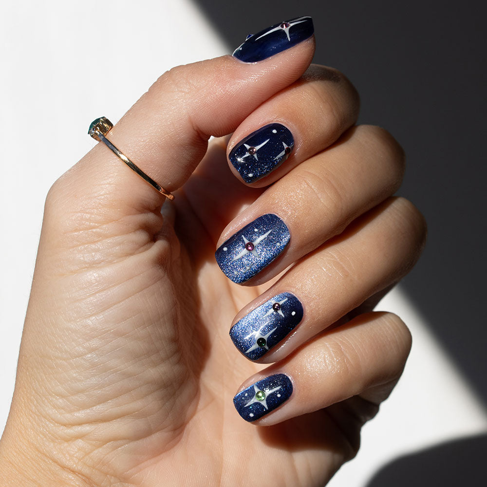 Gelous Velvet Azure gel nail polish - photographed in Australia on model