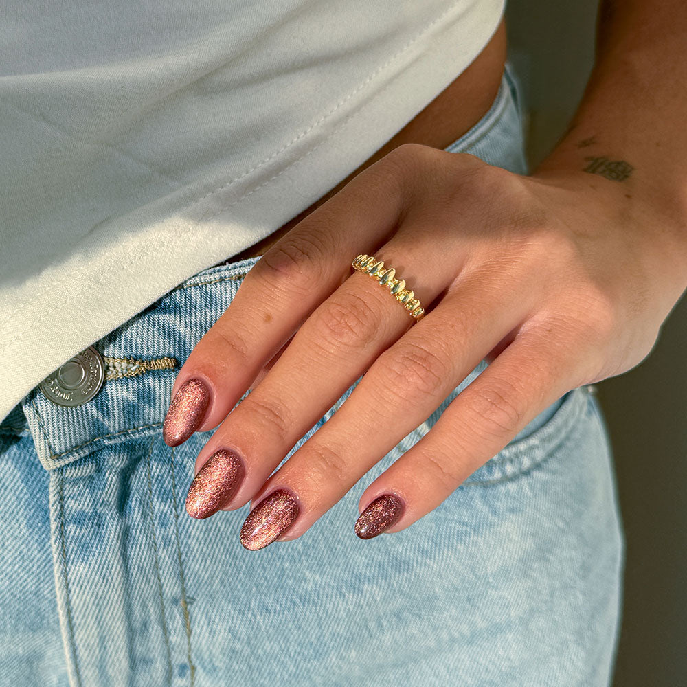 Gelous Velvet Mocha gel nail polish - photographed in Australia on model