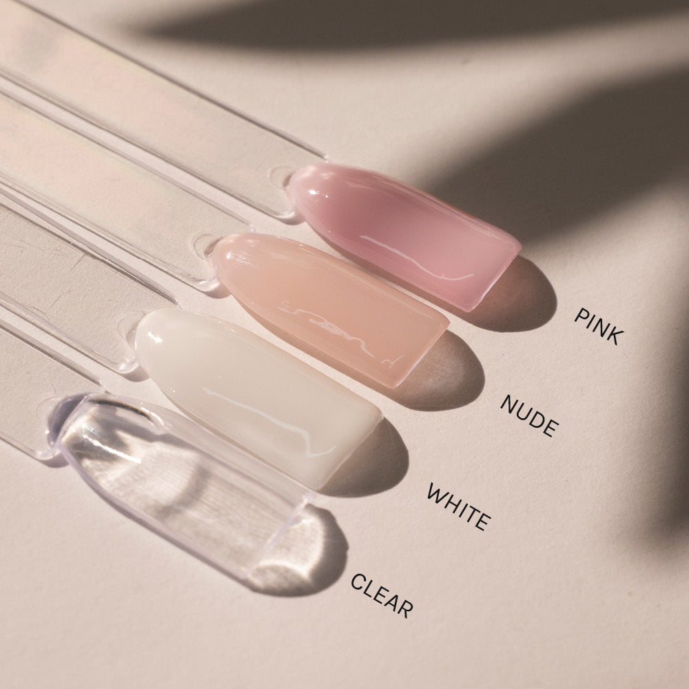 Gelous Rubber Base Coat gel nail polish swatches - photographed in Australia