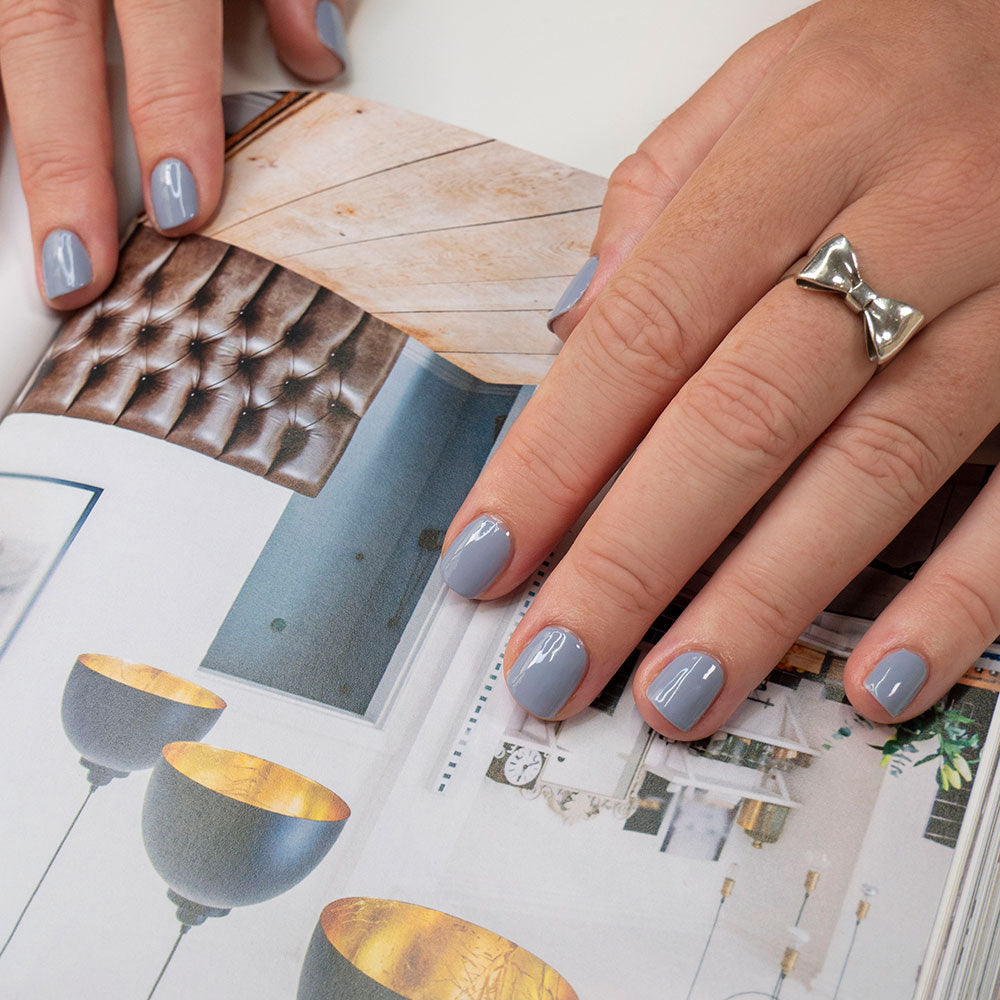 Gelous Better Slate Than Never gel nail polish - photographed in Australia on model