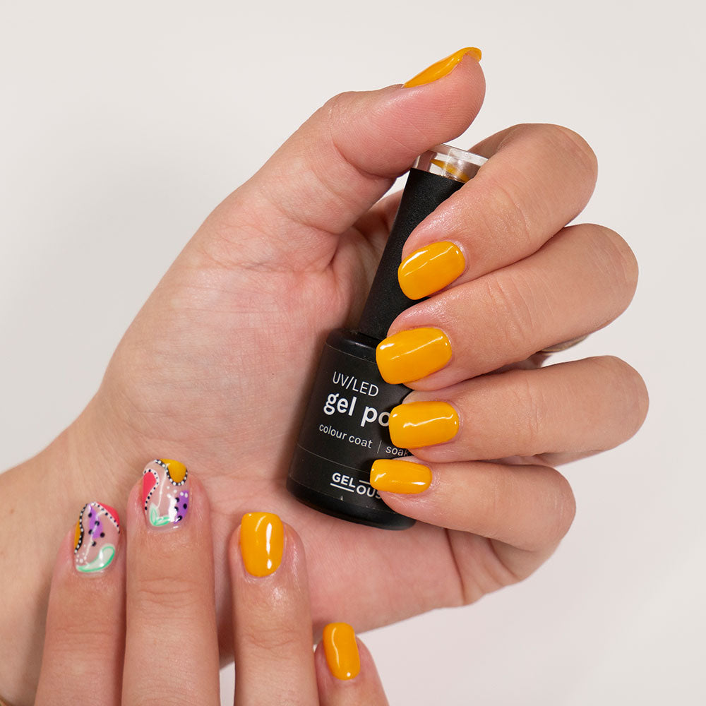 Gelous Colonel Mustard gel nail polish - photographed in Australia on model