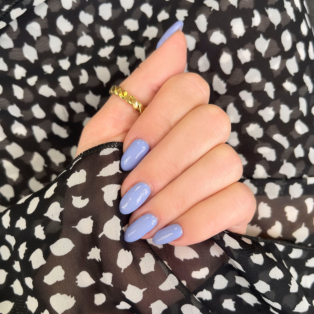 Gelous Forget Me Not gel nail polish - photographed in Australia on model