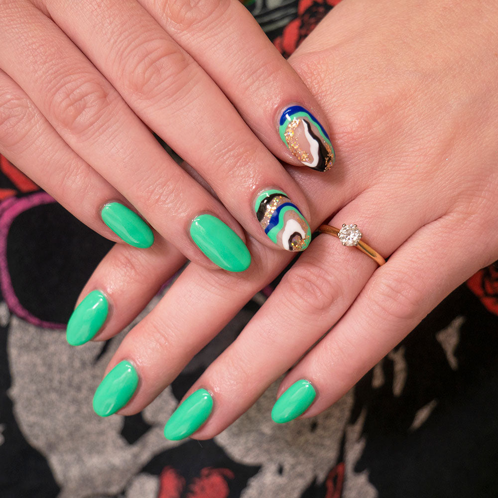 Gelous Green With Envy gel nail polish - photographed in Australia on model
