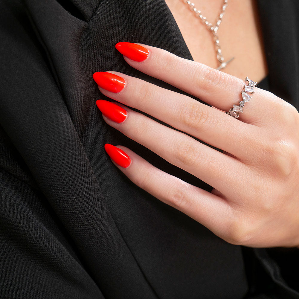 Gelous Lady in Red gel nail polish swatch - photographed in Australia