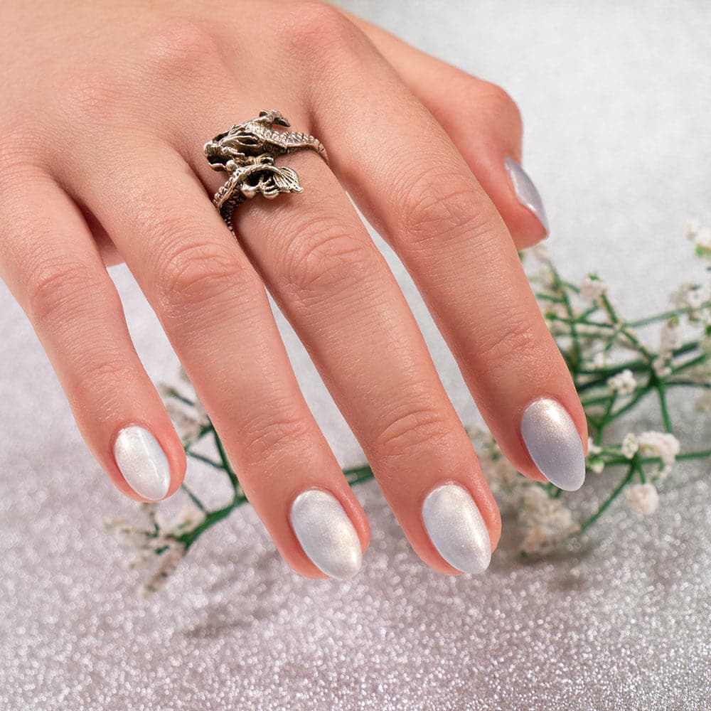 Gelous Pearlescent Oyster gel nail polish - photographed in Australia on model