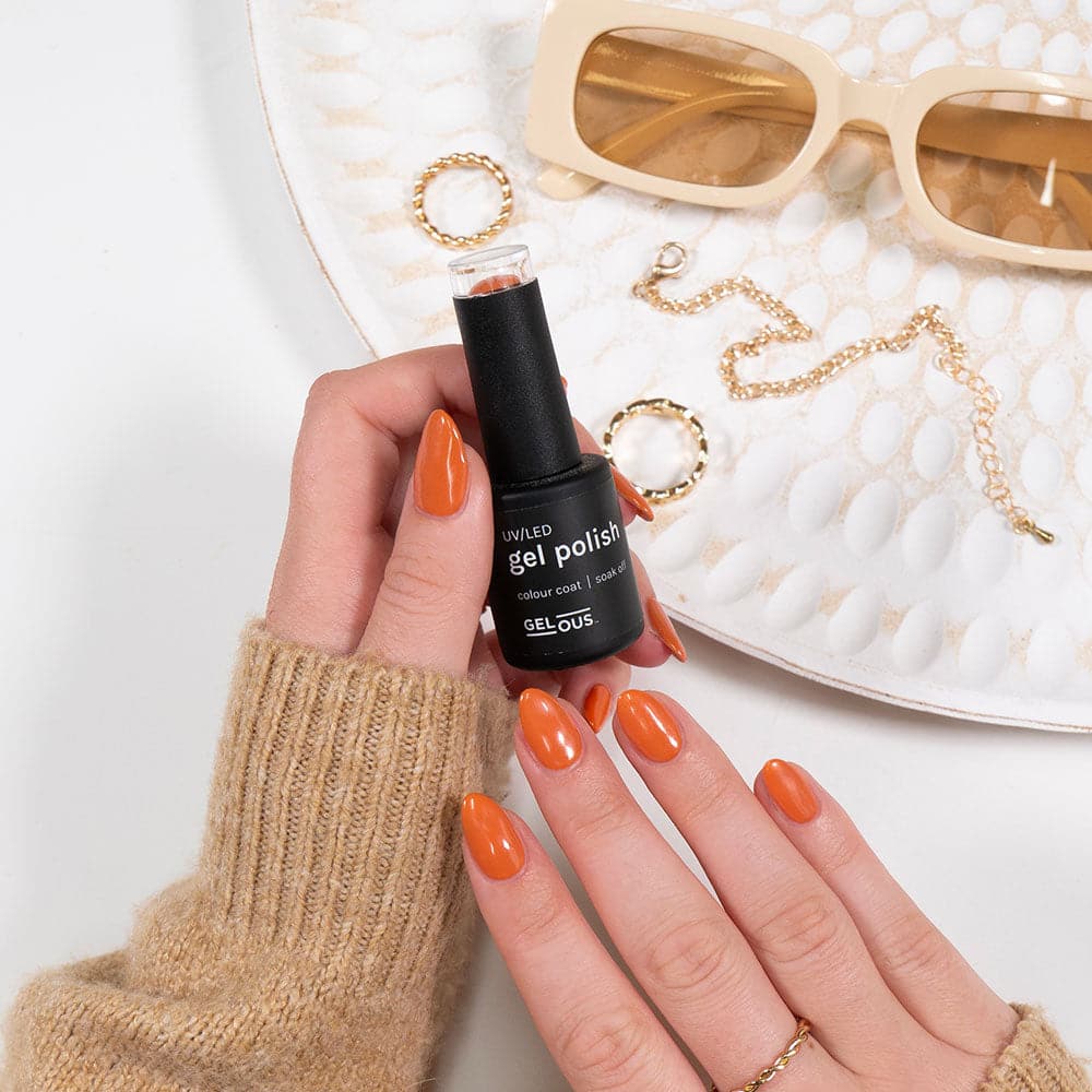 Gelous Red Desert gel nail polish - photographed in Australia on model
