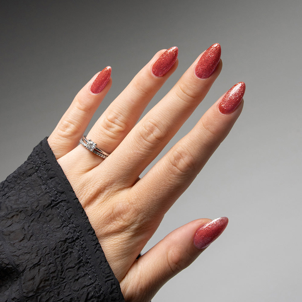 Gelous Sparkling Rose gel nail polish - photographed in Australia on model