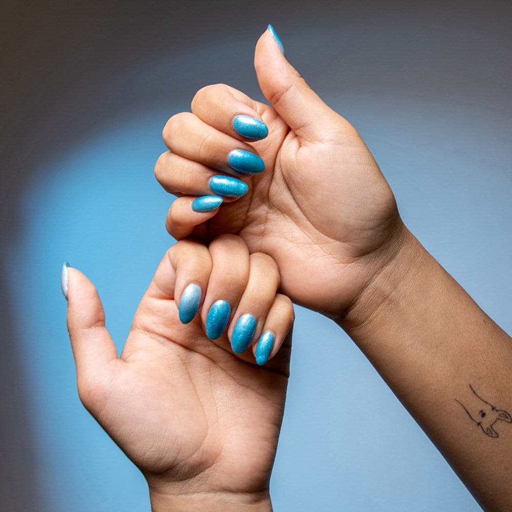 Gelous Thermal Island Time gel nail polish - photographed in Australia on model