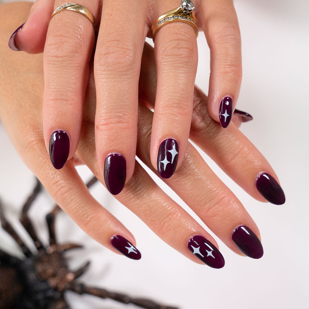 Gelous Vampy Purple gel nail polish - photographed in Australia on model