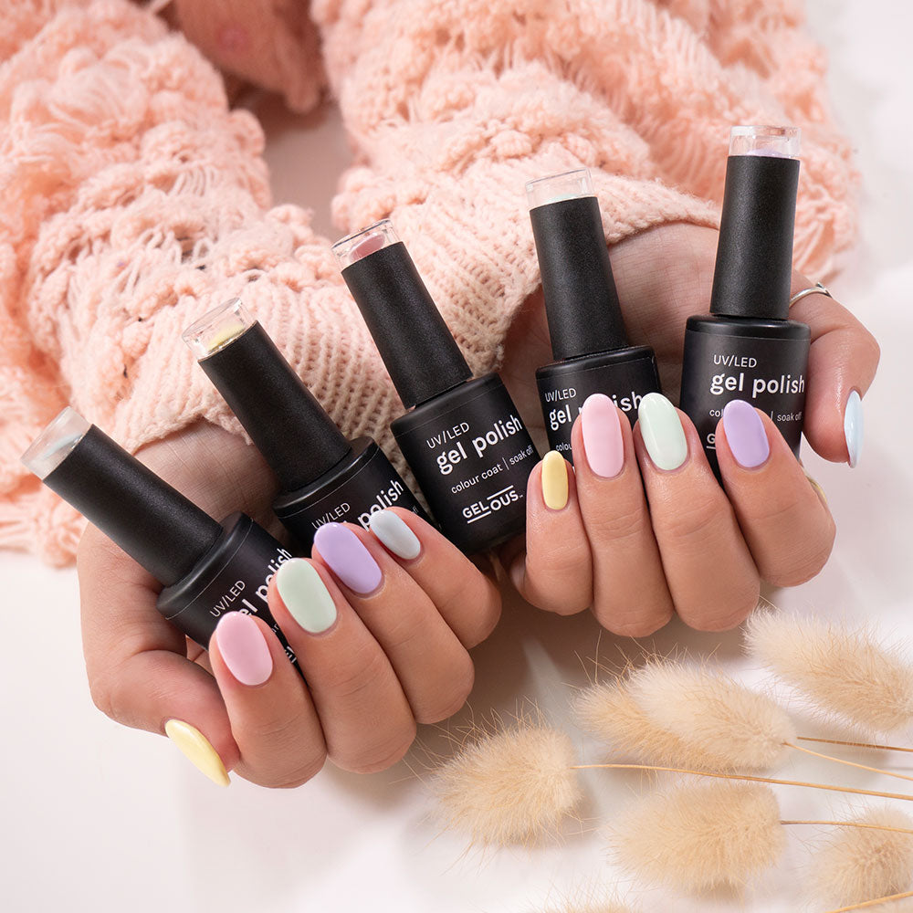 Gelous Pastel gel nail polish pack - photographed in Australia on model