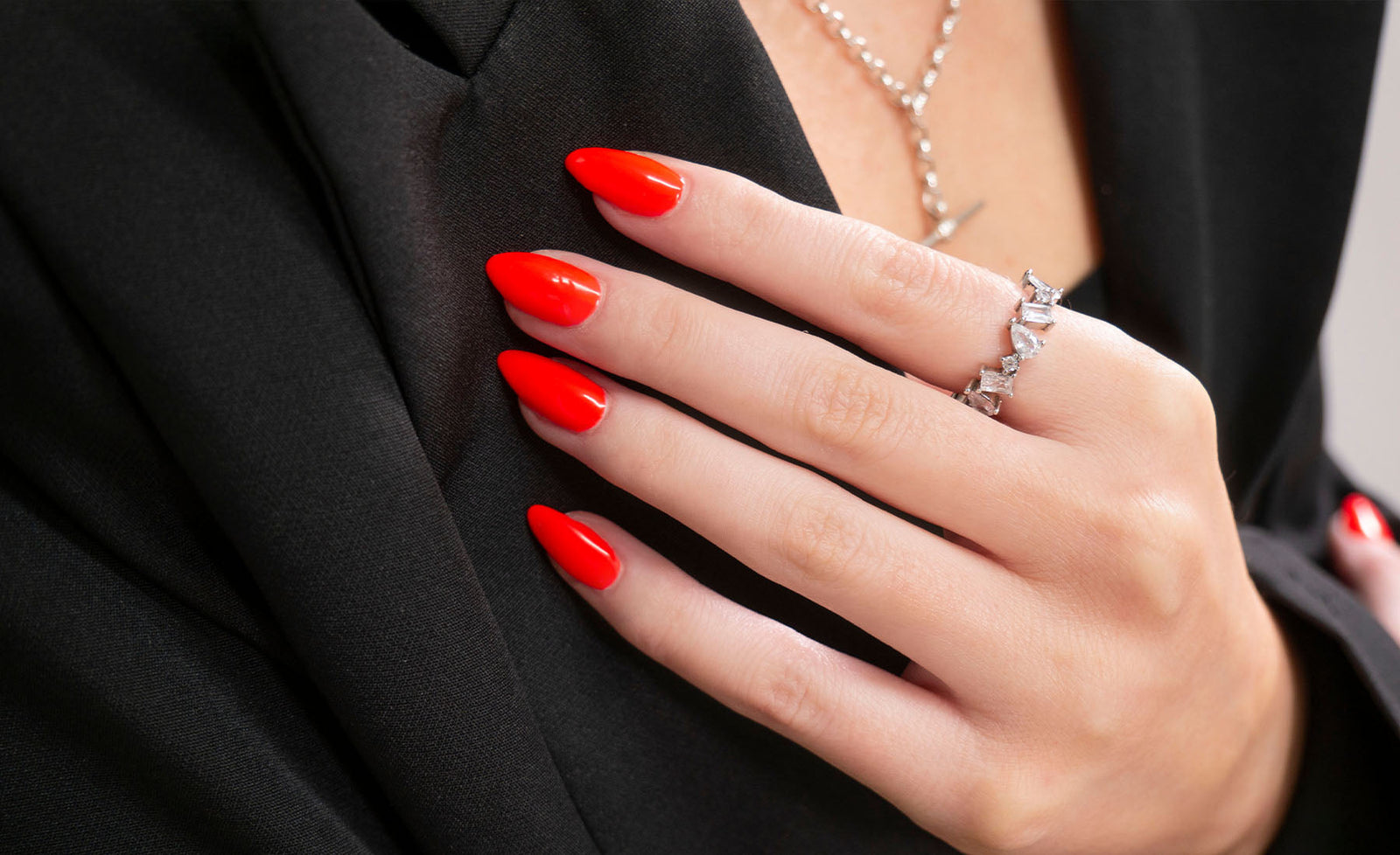 Gelous Lady in Red gel nail polish - photographed in Australia on model