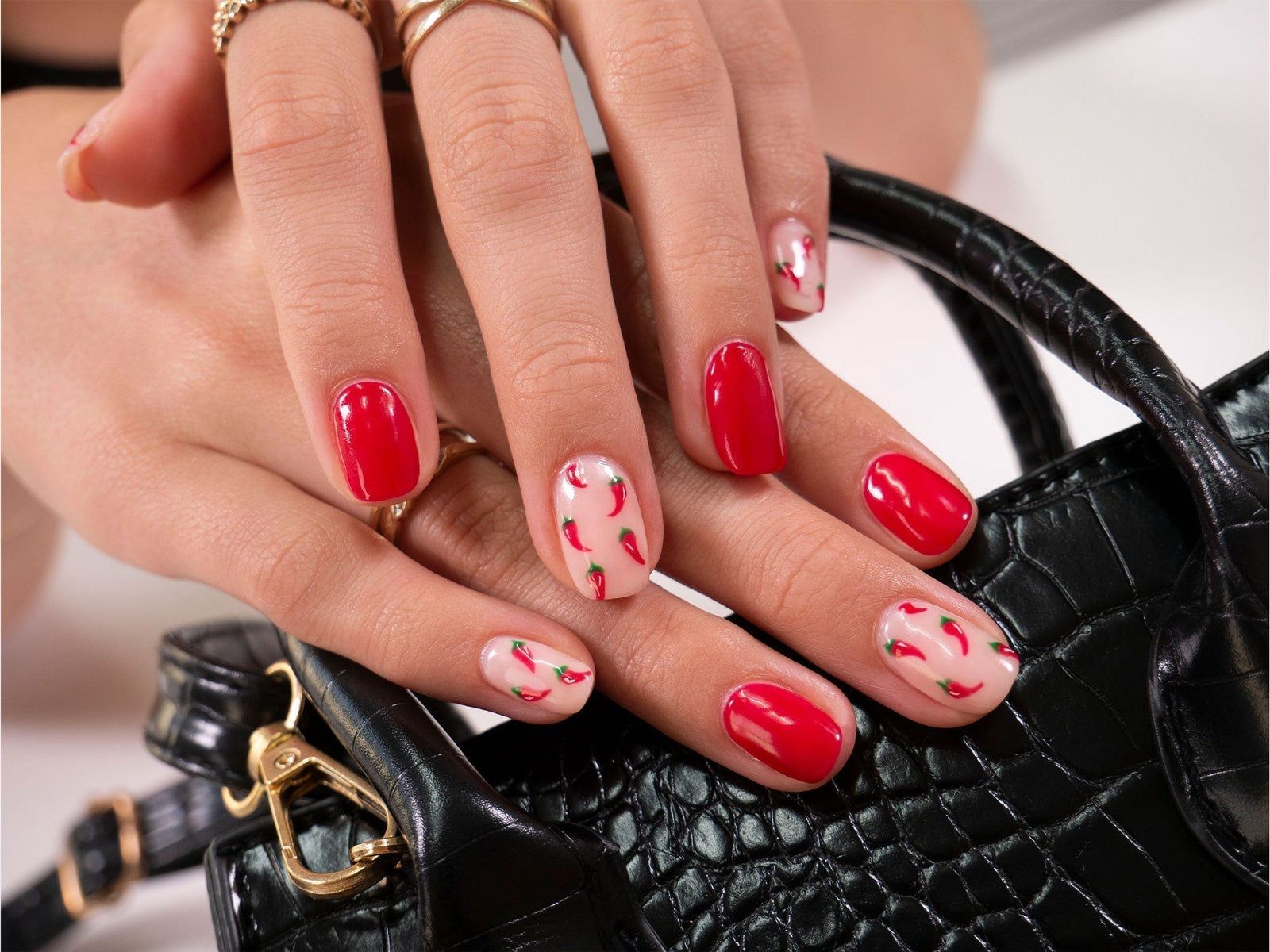 Gelous Chilli Pepper gel nail art - photographed in Australia on model