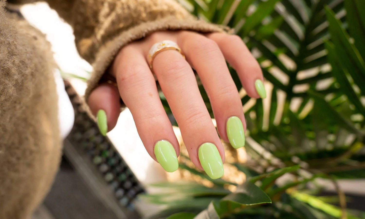 Gelous Read Between the Limes gel nail polish - photographed in Australia on model