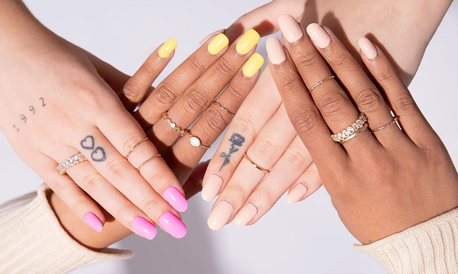 Gelous gel nail polish on various skin tones - photographed in Australia on models