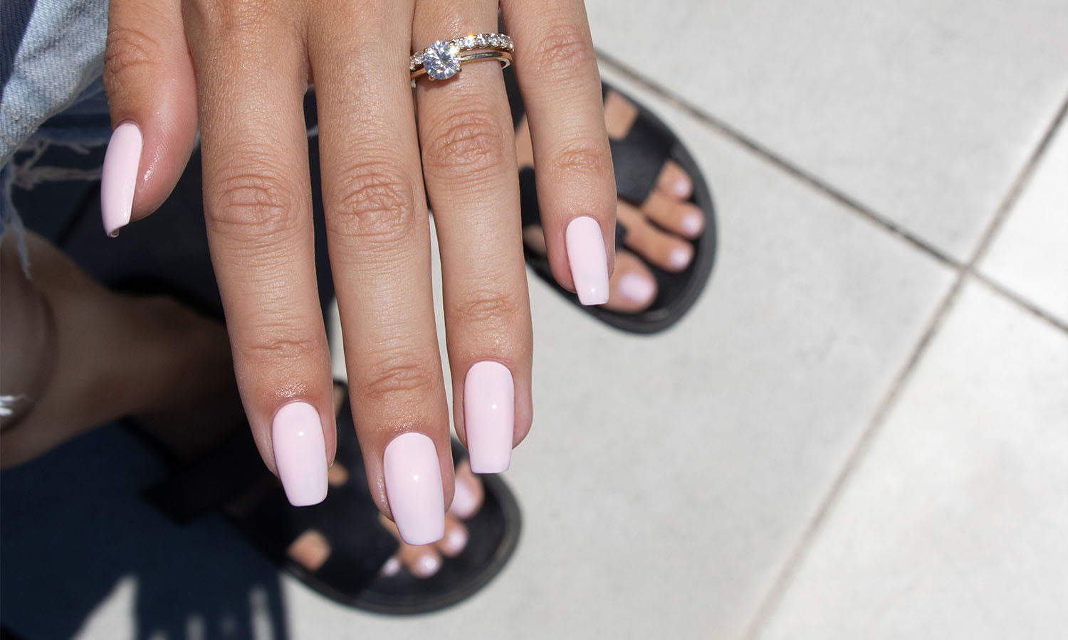 Gelous pink gel nail polish - photographed in Australia on model