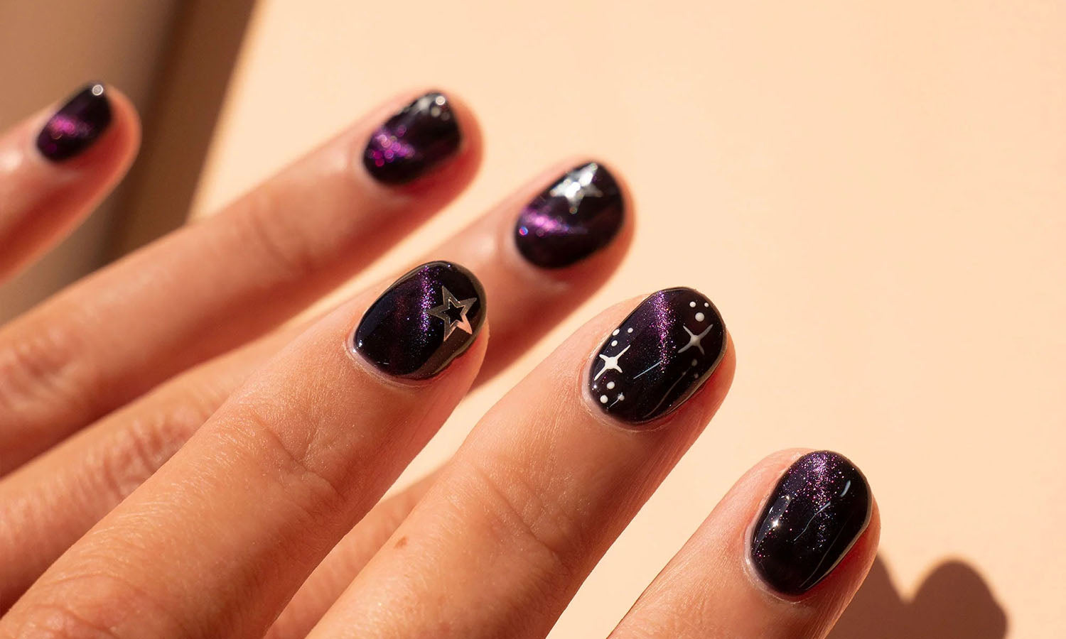 Gelous Matariki Magic Gel Nail Polish Art - photographed in Australia on model