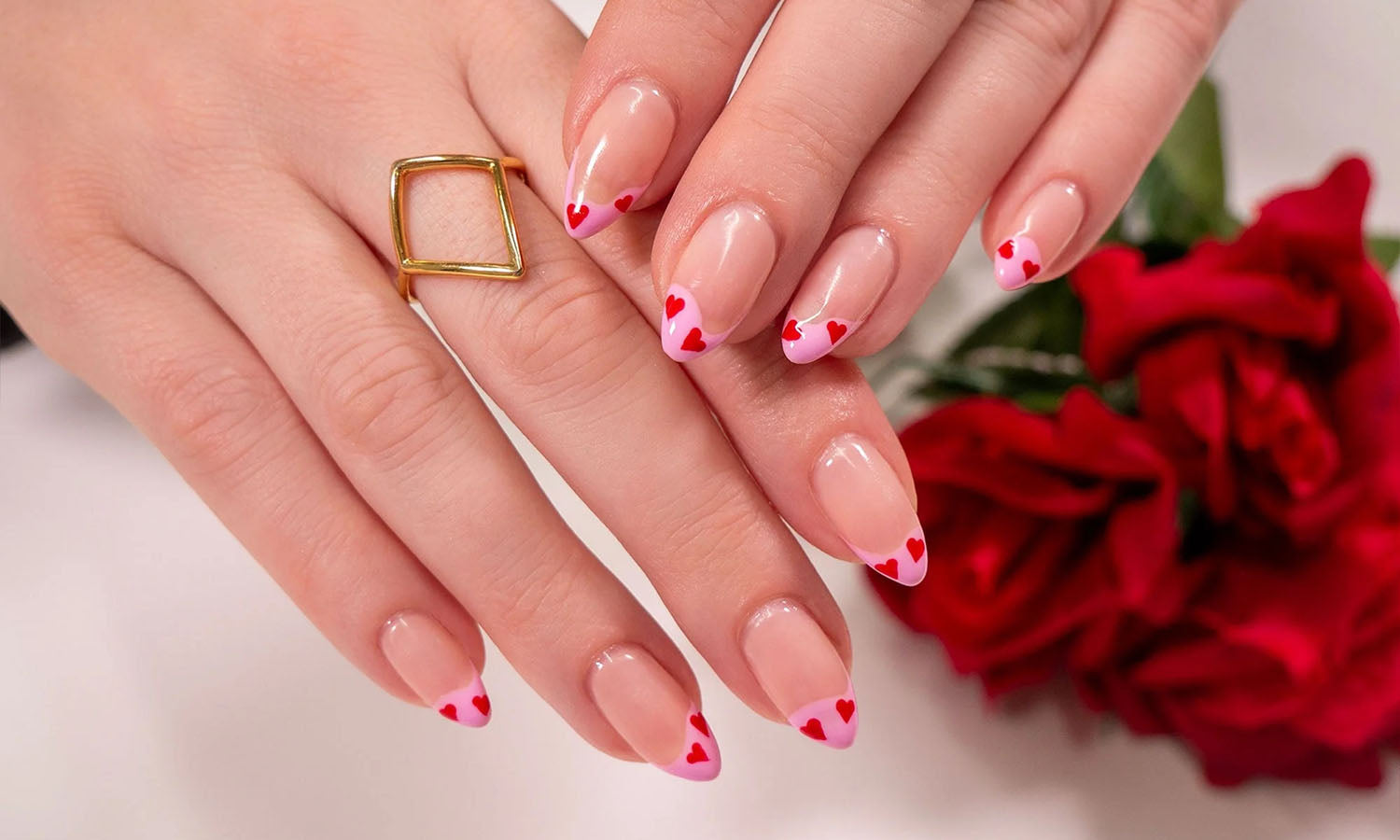 Gelous Heart Tips gel nail art - photographed in Australia on model