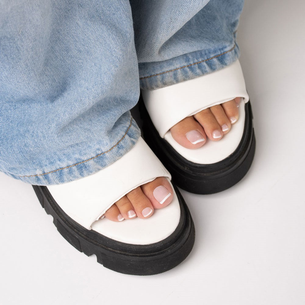 Gelous Sheer Pink 3-in-1 pedicure polish - photographed in Australia on model