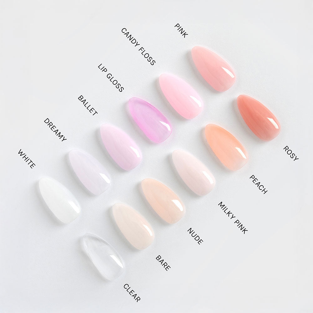 Gelous Builder Gel nail polish comparison - photographed in Australia