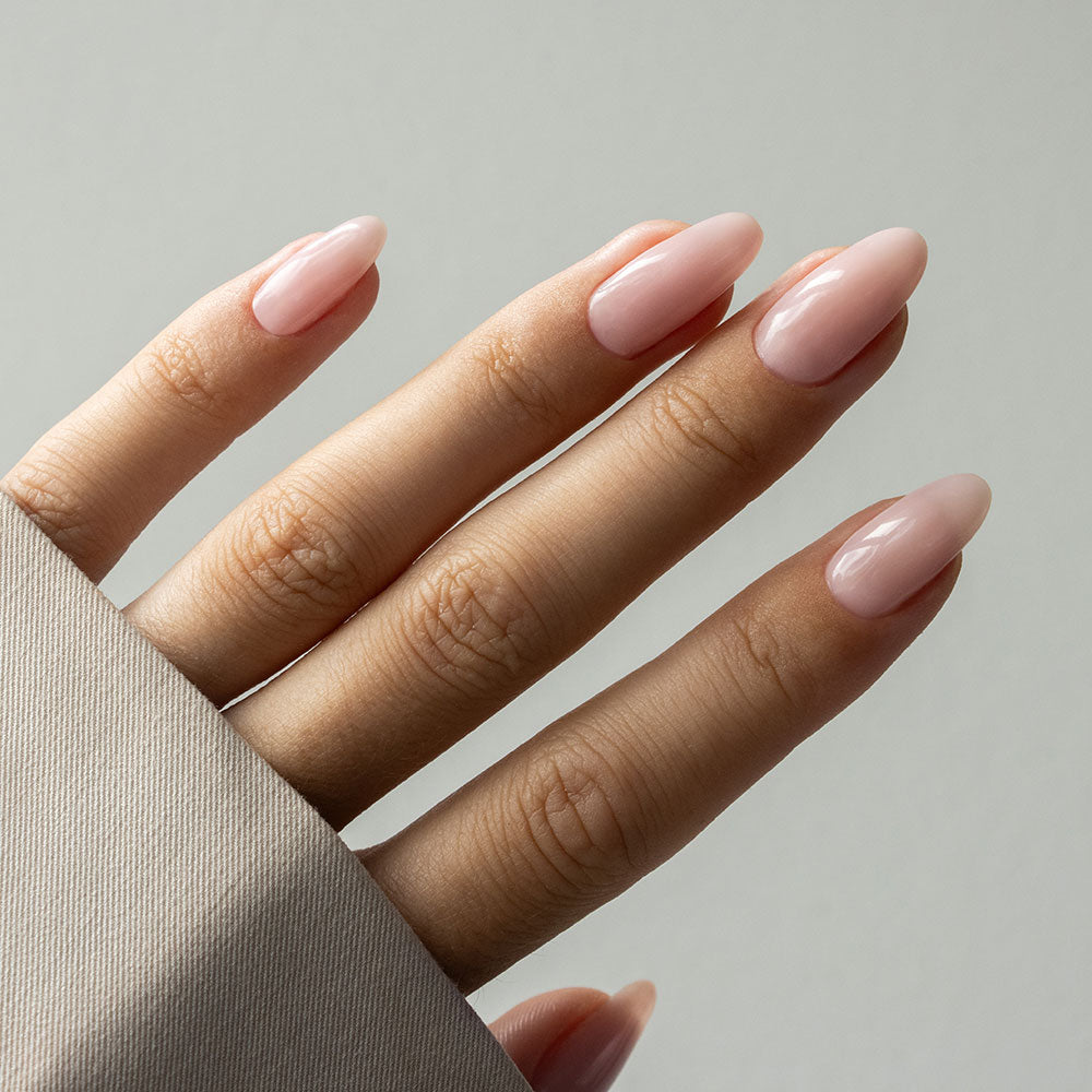 Gelous Pink Rubber Base Coat gel nail polish swatch - photographed in Australia