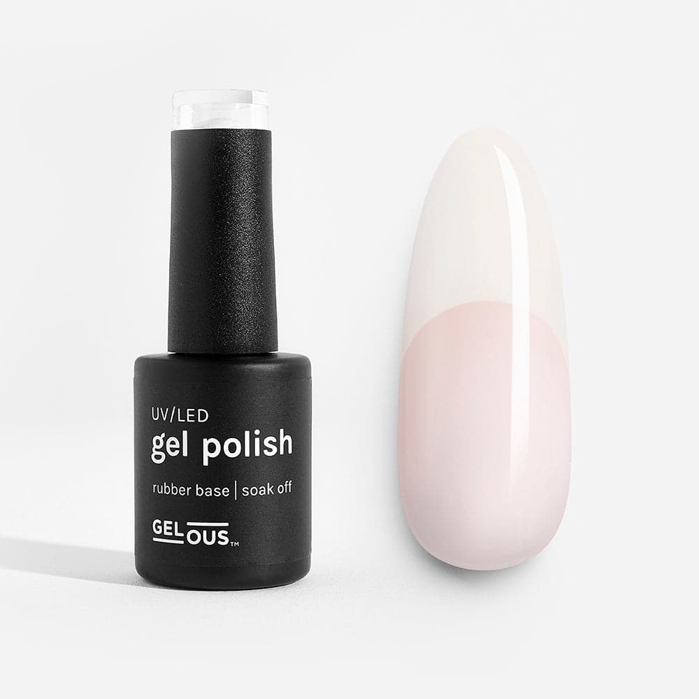 Gelous White Rubber Base Coat gel nail polish swatch - photographed in Australia
