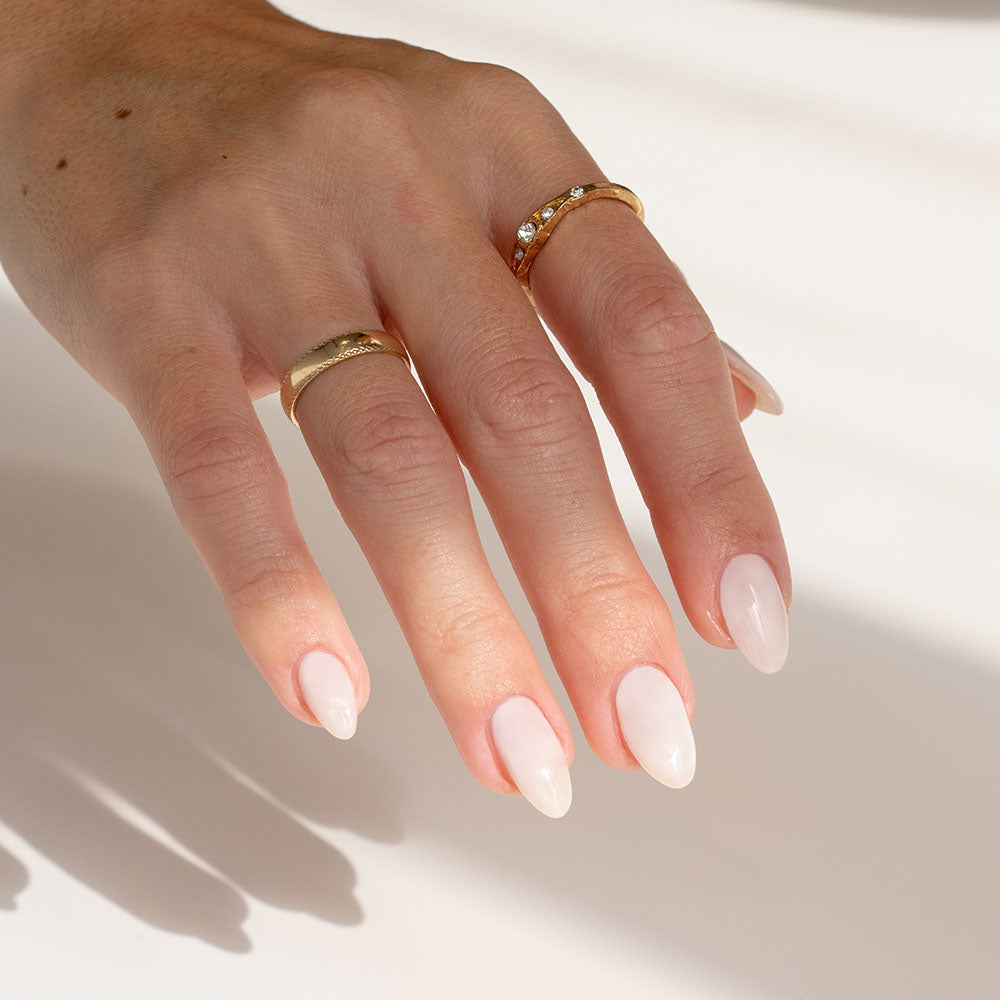 Gelous White Rubber Base Coat gel nail polish - photographed in Australia on model