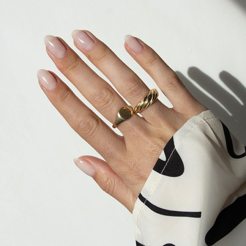Gelous Bare Builder in a Bottle (BIAB) gel nail polish on model - photographed in Australia