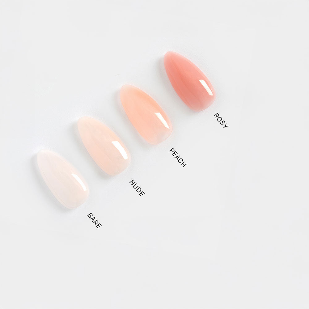 Gelous Bare Builder Gel nail polish comparison - photographed in Australia